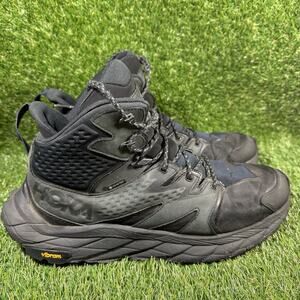 Hoka One Shoes Mens 12.5 Black Anacapa Mid GTX Outdoor Running 1122018 BBLC